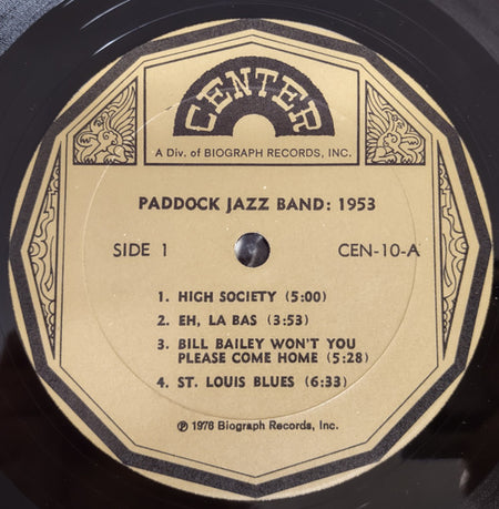Paddock Jazz Band* Featuring Alphonse Picou : Paddock Jazz Band - 1953 (LP, RM)