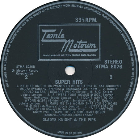 Gladys Knight And The Pips : Super Hits (LP, Comp, Die)