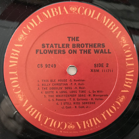 The Statler Brothers : Flowers On The Wall (LP, Album, RE, Ter)
