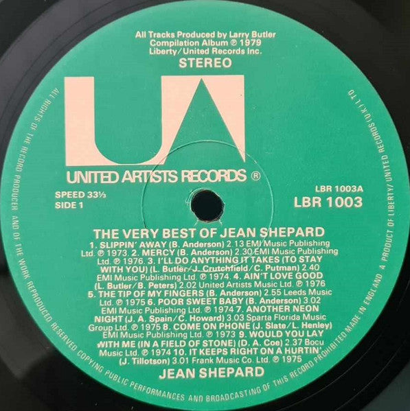 Jean Shepard : The Very Best Of Jean Shepard (LP, Comp)