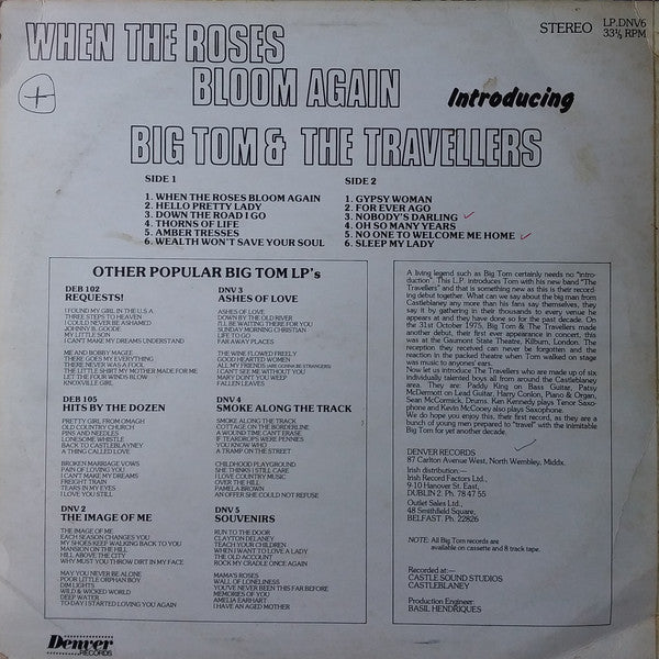 Big Tom & The Travellers : When The Roses Bloom Again (LP, Album)