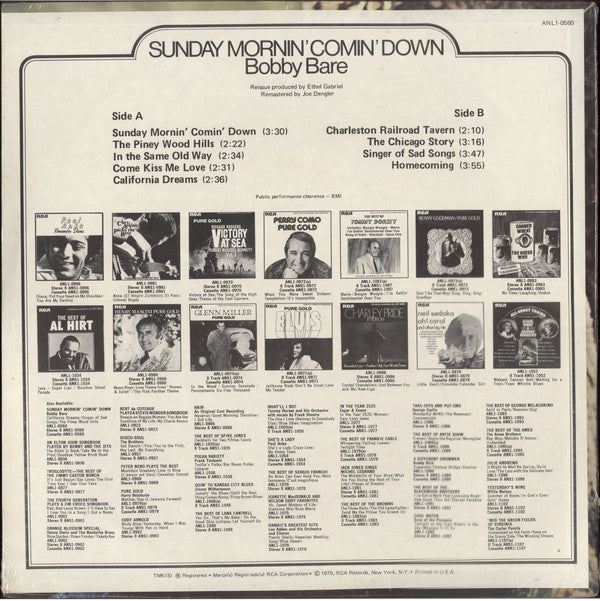 Bobby Bare : Sunday Mornin' Comin' Down (LP, Comp, Ind)