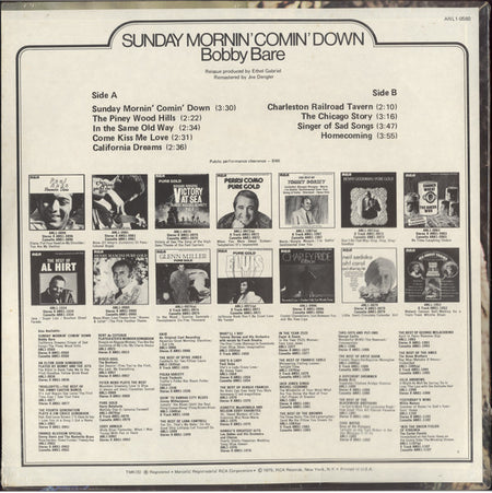 Bobby Bare : Sunday Mornin' Comin' Down (LP, Comp, Ind)