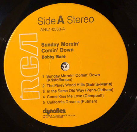 Bobby Bare : Sunday Mornin' Comin' Down (LP, Comp, Ind)