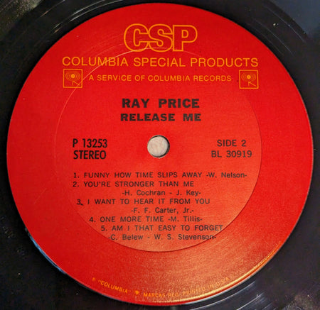 Ray Price : Release Me (LP, Album, Ter)