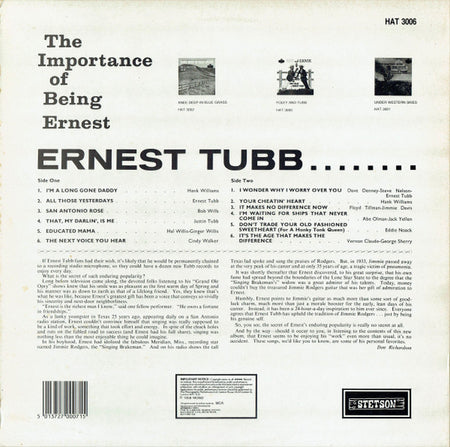 Ernest Tubb : The Importance Of Being Ernest (LP, Album, Mono, RE)