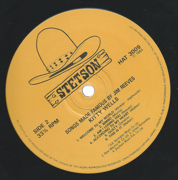 Kitty Wells : Songs Made Famous By Jim Reeves  (LP, Mono, RE)