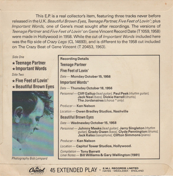 Gene Vincent : Vintage Vincent (7", EP, Comp)
