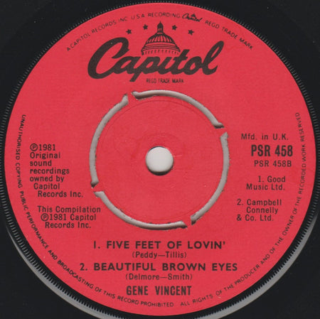 Gene Vincent : Vintage Vincent (7", EP, Comp)