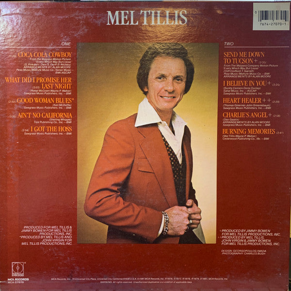 Mel Tillis :  The Very Best Of Mel Tillis (LP, Comp, RE, Glo)
