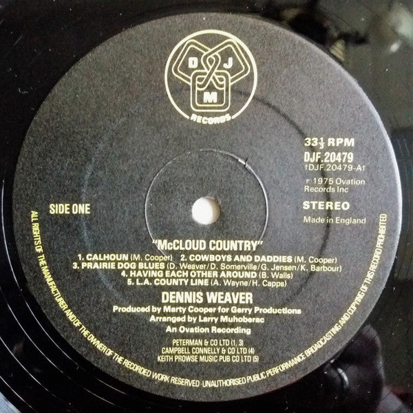 Dennis Weaver : McCloud Country (LP)