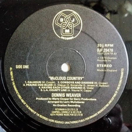 Dennis Weaver : McCloud Country (LP)