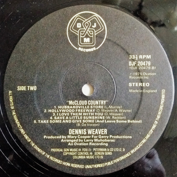 Dennis Weaver : McCloud Country (LP)