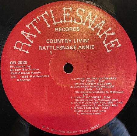 Rattlesnake Annie : Country Livin' (LP, Album)