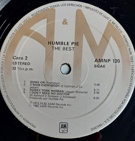 Humble Pie : The Best (LP, Comp, RE)