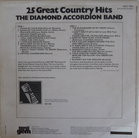 The Diamond Accordion Band : 25 Great Country Hits (LP, Album)