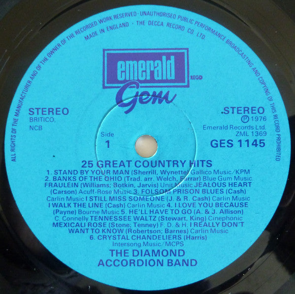 The Diamond Accordion Band : 25 Great Country Hits (LP, Album)