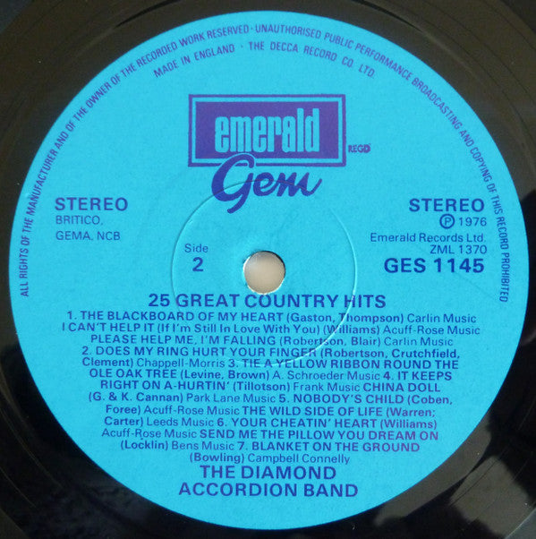 The Diamond Accordion Band : 25 Great Country Hits (LP, Album)