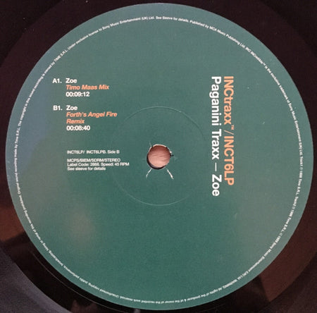 Paganini Traxx : Zoe (12", RE)