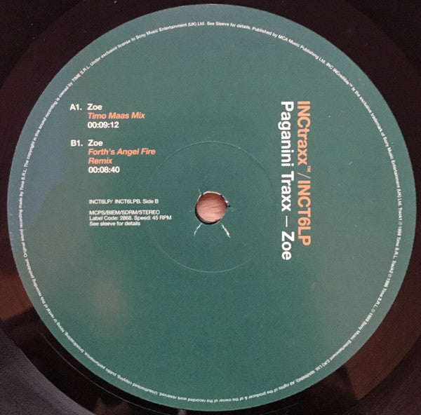 Paganini Traxx : Zoe (12", RE)