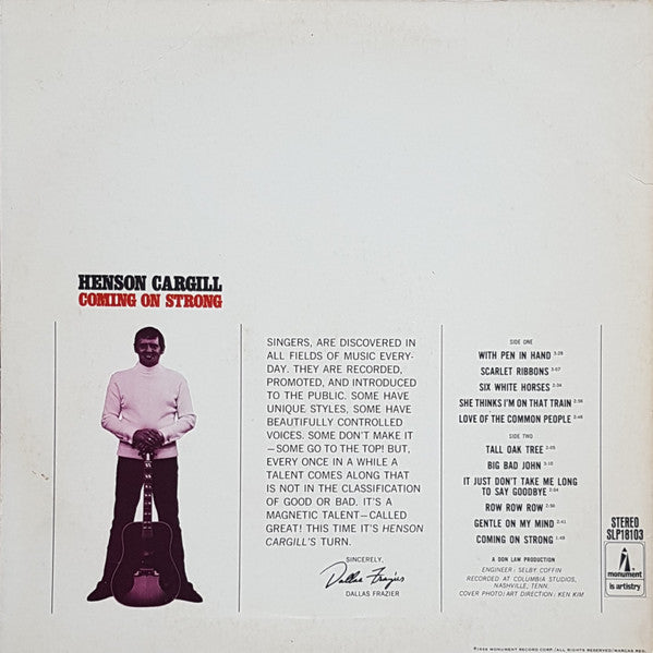 Henson Cargill : Coming On Strong (LP, Album)