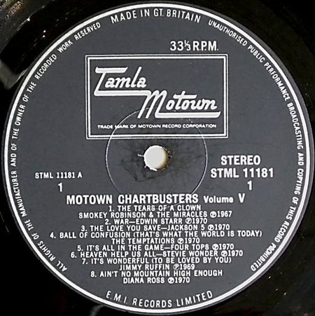 Various : Motown Chartbusters Vol. 5 (LP, Comp)