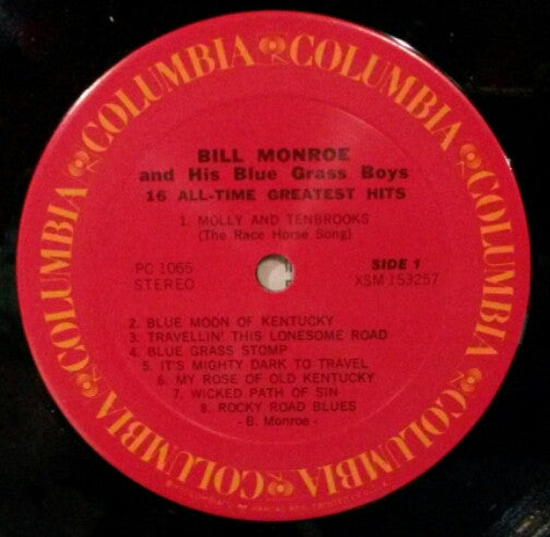 Bill Monroe And His Blue Grass Boys* : 16 All-Time Greatest Hits (LP, Comp, RE)