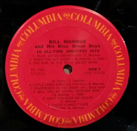 Bill Monroe And His Blue Grass Boys* : 16 All-Time Greatest Hits (LP, Comp, RE)