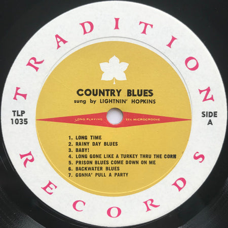 Lightnin' Hopkins : Country Blues (LP, Album, Mono)