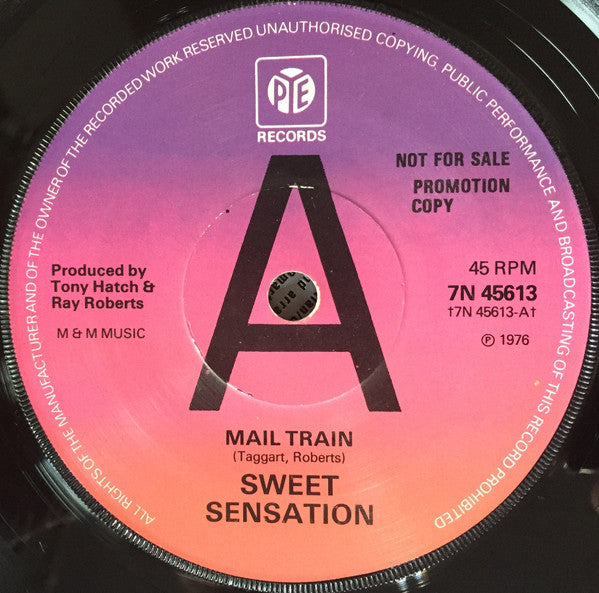 Sweet Sensation (2) : Mail Train (7", Promo, Sol)