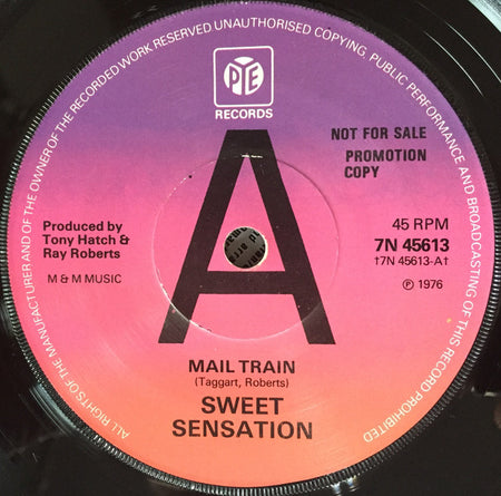 Sweet Sensation (2) : Mail Train (7", Promo, Sol)
