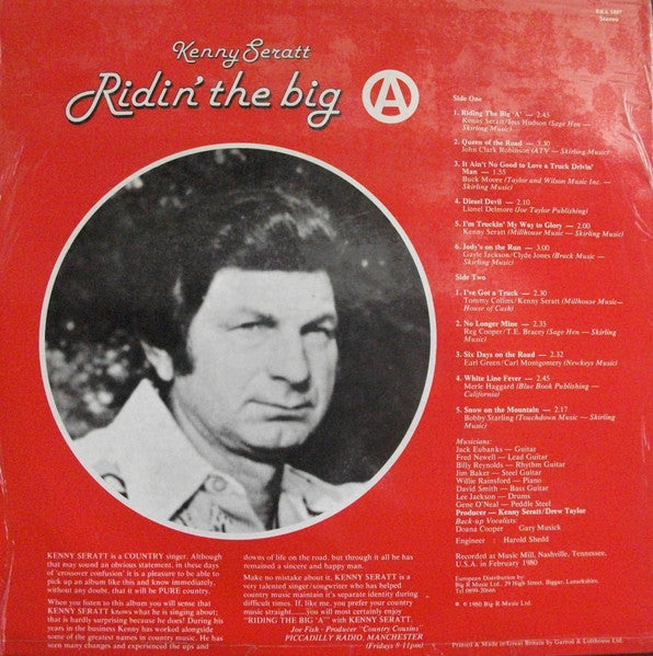Kenny Seratt : Ridin' The Big 'A' (LP, Album)