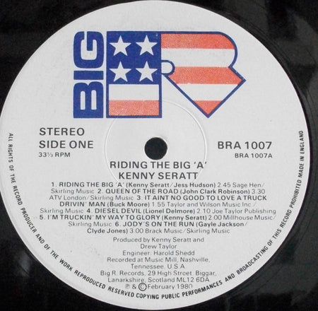 Kenny Seratt : Ridin' The Big 'A' (LP, Album)