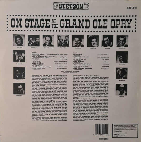 Various : On Stage At The Grand Ole Opry (LP, Album, Mono, RE)