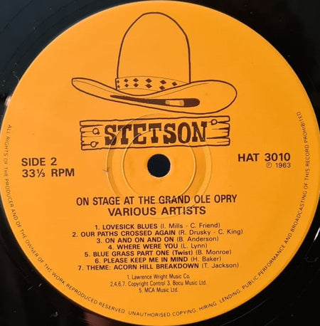 Various : On Stage At The Grand Ole Opry (LP, Album, Mono, RE)