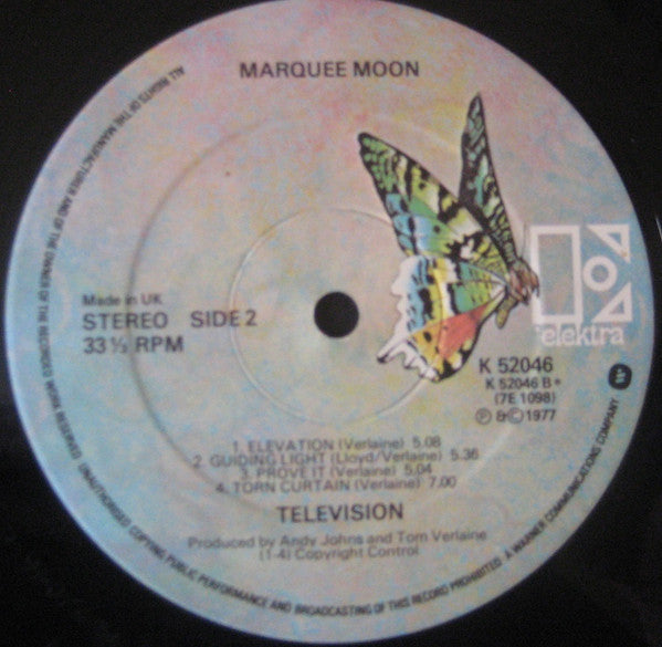 Television : Marquee Moon (LP, Album, Quo)