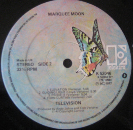 Television : Marquee Moon (LP, Album, Quo)