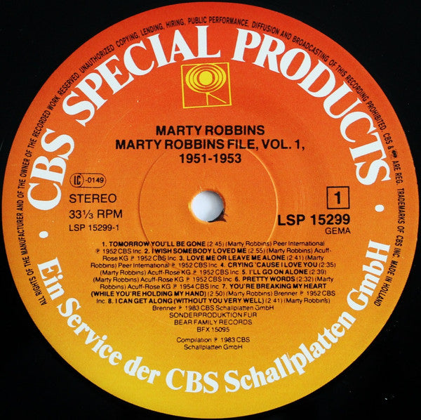 Marty Robbins : The Marty Robbins Files, Vol. 1 (LP, Album, Comp)