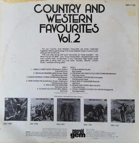 Various : Country And Western Favourites Vol.2  (LP, Comp)