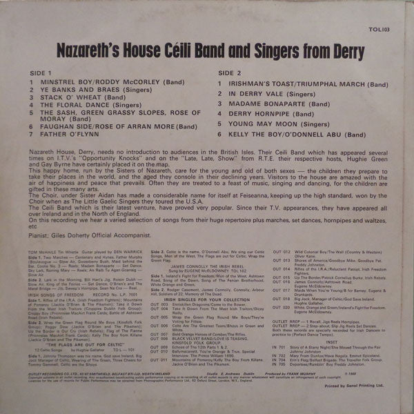 Nazareth House Céili Band And Nazareth House Choir : Presenting Nazareth's House Céili Band And Singers From Derry (LP, Album)