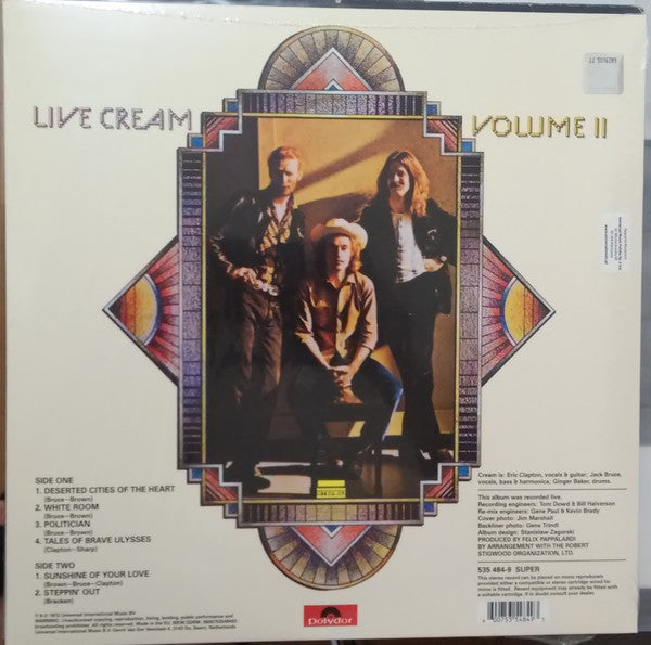Cream (2) : Live Cream Volume II (LP, Album, RE, 180)