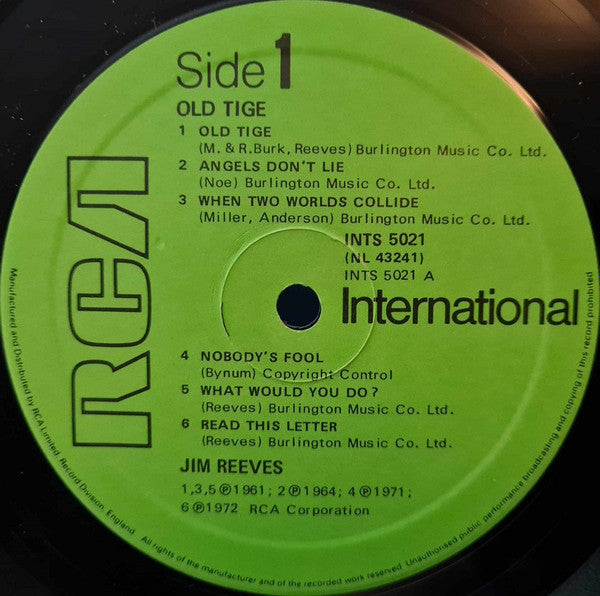Jim Reeves : Old Tige (LP, Comp)