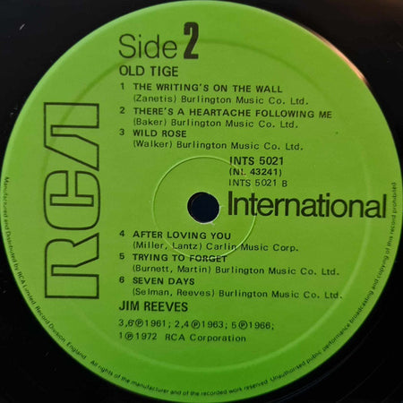 Jim Reeves : Old Tige (LP, Comp)
