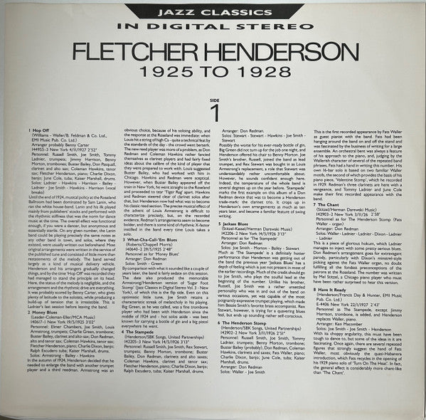 Fletcher Henderson : 1925 To 1928 (LP, Comp)