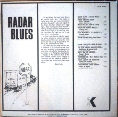 Various : Radar Blues (LP, Comp, RE)