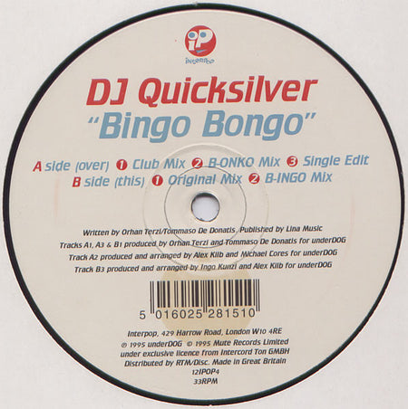 DJ Quicksilver : Bingo Bongo (12")