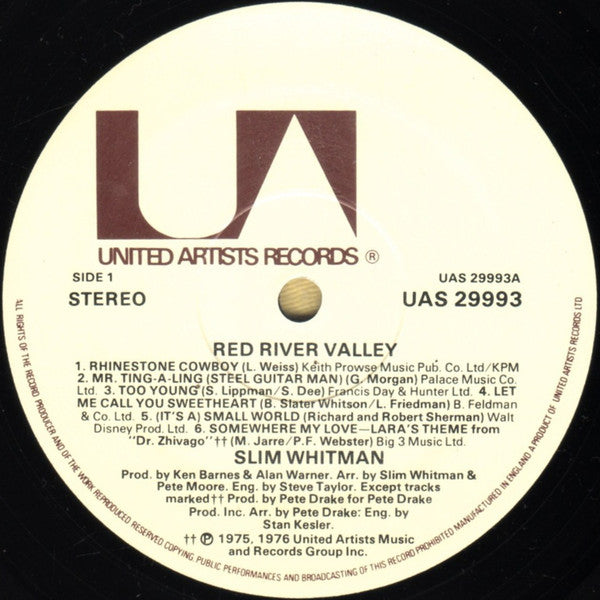 Slim Whitman : Red River Valley (LP, Album)