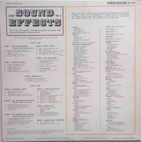 No Artist : Sound Effects No. 3 (LP, Mono)