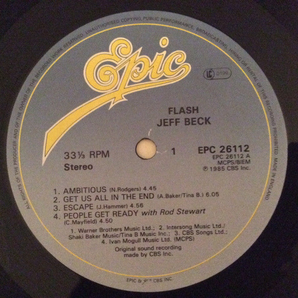 Jeff Beck : Flash (LP, Album)