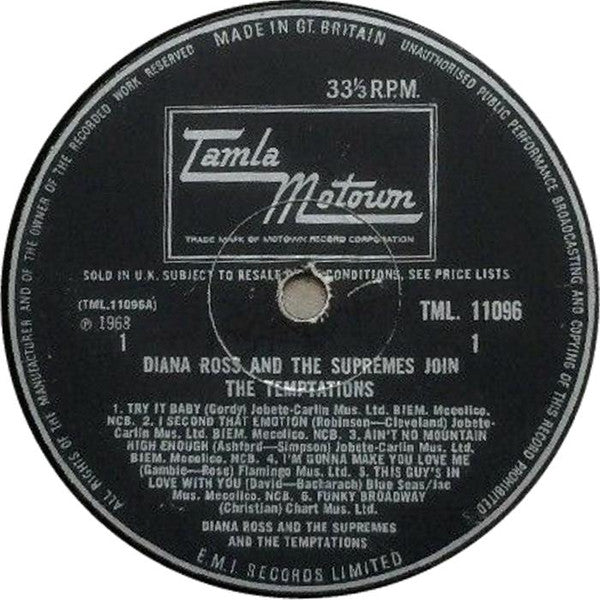 Diana Ross & The Supremes* Join The Temptations : Diana Ross & The Supremes Join The Temptations (LP, Album, Mono)